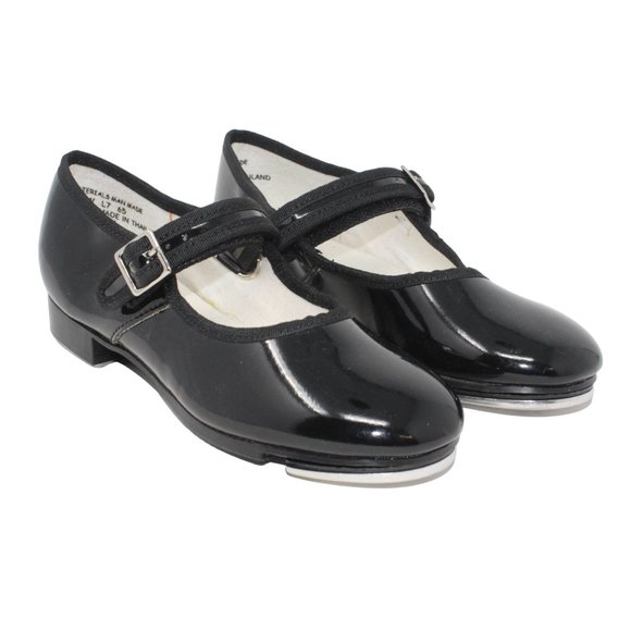 Capezio Child 3800C 13W Black Patenlite Mary Jane TeleTone Tap Shoe - Picture 2 of 9